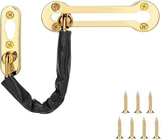 门*链链锁,门链不锈钢*锁,皮革包装链条防盗保护,适用于室外应用家庭